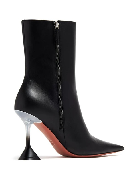Amina Muaddi Giorgia 95mm leather boots - Black - zdjęcie produktu nr 1