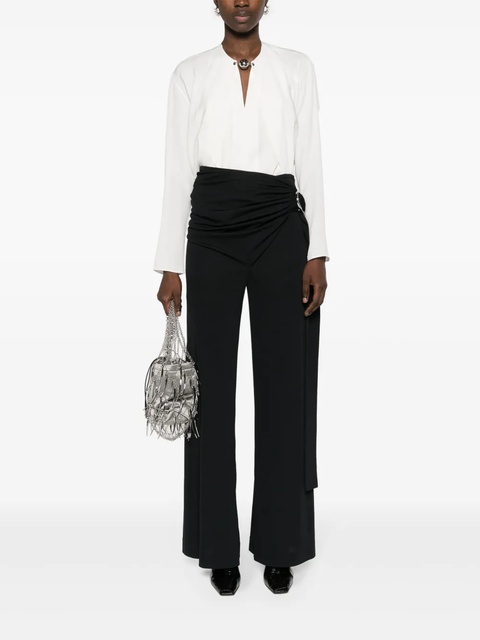 Rabanne wraparound-design palazzo pants - Black - zdjęcie produktu nr 2