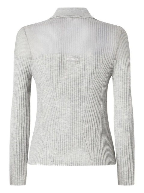 PINKO ribbed polo top - Grey - zdjęcie produktu nr 1