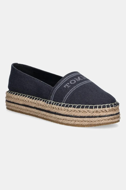 Tommy Hilfiger espadryle DENIM PLATFORM ESPADRILLE kolor granatowy na platformie FW0FW08543 - zdjęcie produktu nr 1