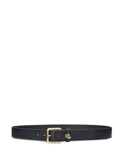 Lauren Ralph Lauren logo-appliqué leather belt - Black - zdjęcie produktu nr 1