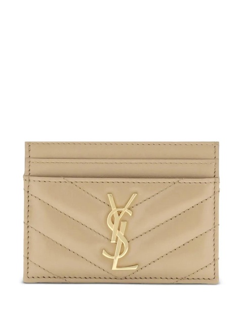 Saint Laurent quilted logo cardholder - Neutrals - zdjęcie produktu nr 1