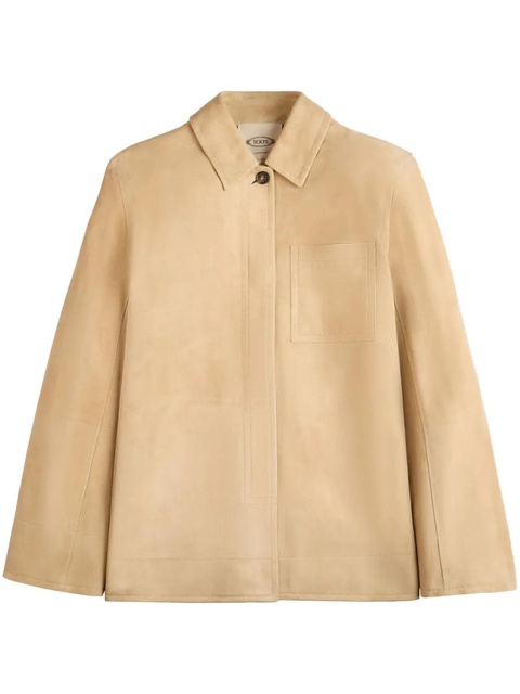 Tod's logo-patch leather jacket - Brown - zdjęcie produktu nr 1