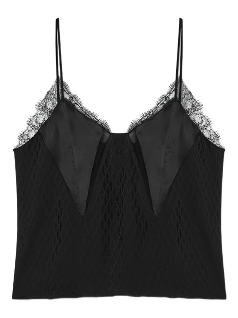 Versace lace-trimmed satin camisole - Black - zdjęcie produktu nr 1