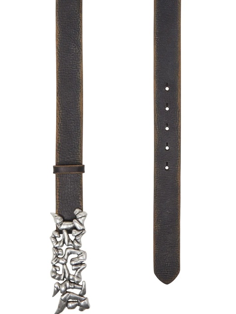 Diesel graffiti-buckle leather belt - Black - zdjęcie produktu nr 2