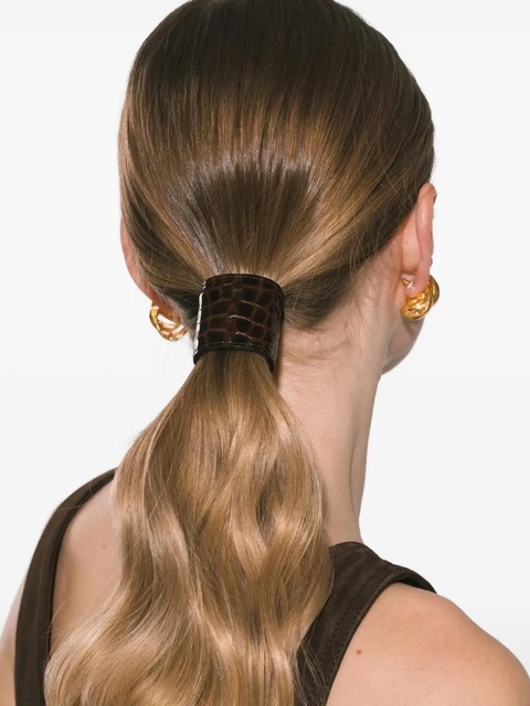 Jennifer Behr embossed leather hair clip - Brown - zdjęcie produktu nr 2