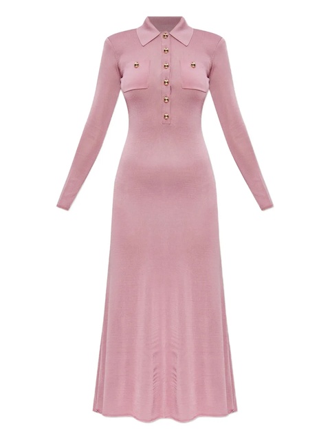 Self-Portrait polo-neck button-front dress - Pink - zdjęcie produktu nr 1
