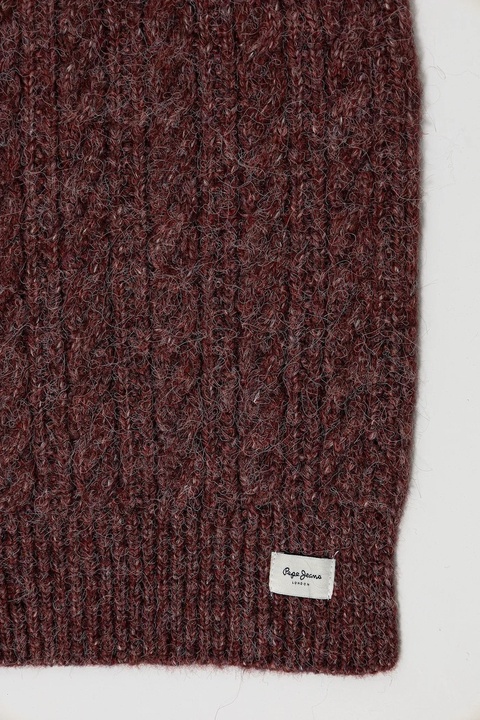 Pepe Jeans szalik z domieszką wełny damski kolor bordowy gładki PL0600004 - zdjęcie produktu nr 1