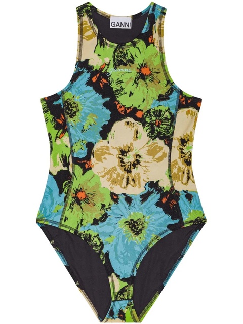 GANNI floral-print bodysuit - Blue - zdjęcie produktu nr 1