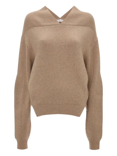 Victoria Beckham V-neck yoke detail sweater - Neutrals - zdjęcie produktu nr 1