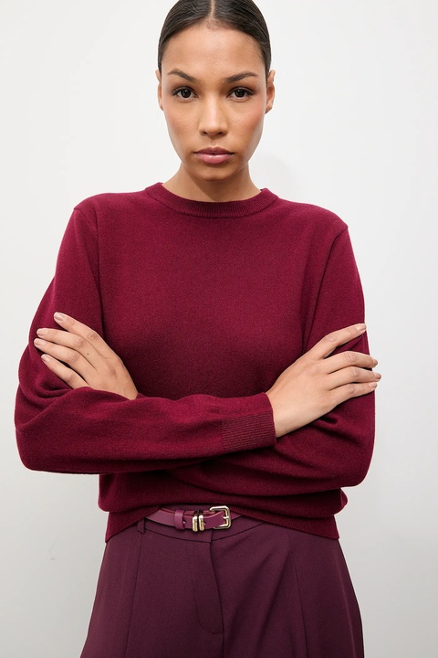 Answear.LAB sweter z wełny merino damski kolor bordowy lekki - zdjęcie produktu nr 1