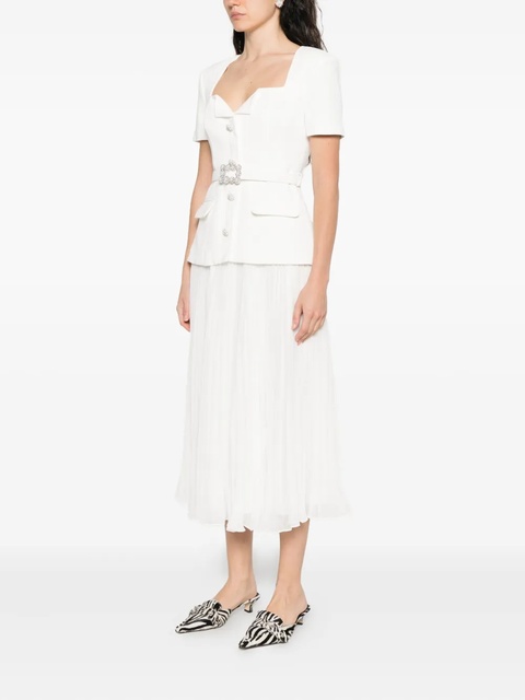 Self-Portrait v-neck midi dress - White - zdjęcie produktu nr 2