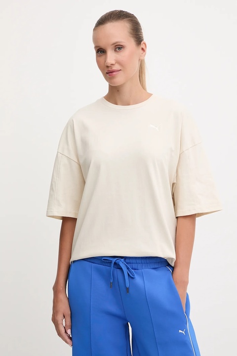 Puma t-shirt bawełniany damski kolor beżowy 688148 - zdjęcie produktu nr 1