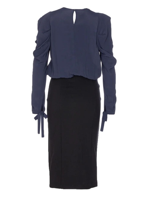 PINKO puff-sleeve button-detail midi dress - Blue - zdjęcie produktu nr 2