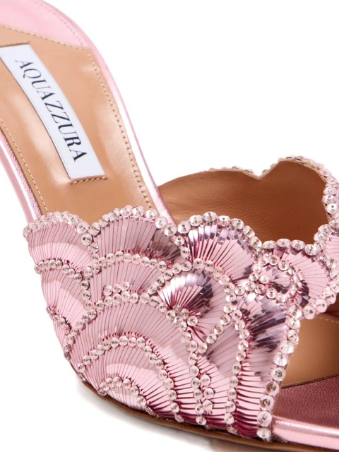 Aquazzura 75mm sequin-embellished stiletto mules - Pink - zdjęcie produktu nr 2