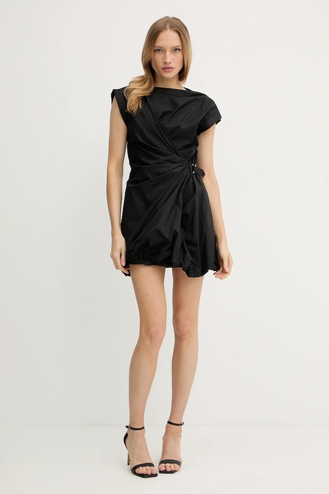 Pinko sukienka bawełniana kolor czarny mini rozkloszowana 105215 A2LD - zdjęcie produktu nr 2