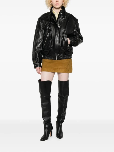 KHAITE Jett suede mini skirt - Brown - zdjęcie produktu nr 1