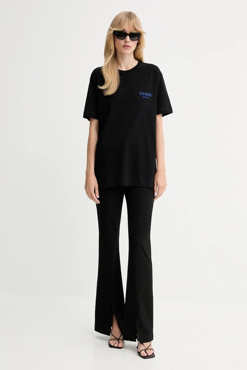 Iceberg t-shirt bawełniany damski kolor czarny - zdjęcie produktu nr 2