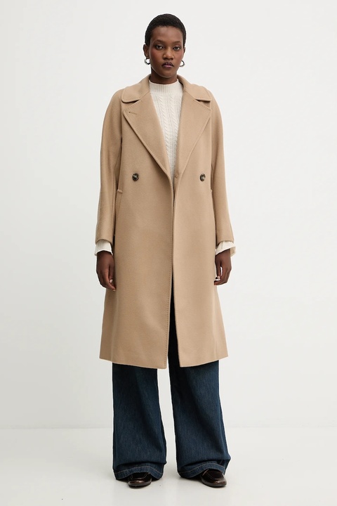 Weekend Max Mara płaszcz wełniany RESINA kolor zielony 2525016102600 - zdjęcie produktu nr 1