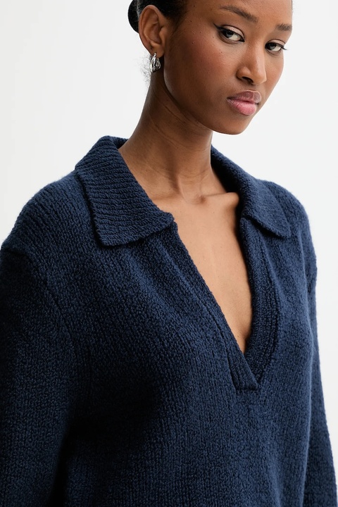 Calvin Klein Jeans sweter wełniany damski kolor granatowy ciepły LV144D341G - zdjęcie produktu nr 2