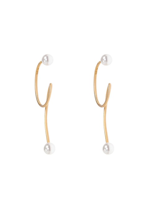 Cult Gaia Tazia pearl-embellished twisted hoop earrings - Gold - zdjęcie produktu nr 1