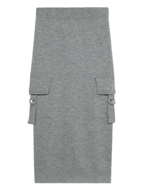 Blumarine cargo-pockets wool midi skirt - Grey - zdjęcie produktu nr 1