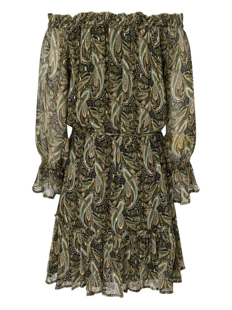PINKO paisley off-shoulder midi dress - Green - zdjęcie produktu nr 2
