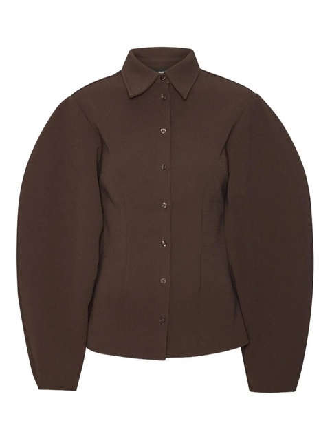 ROTATE BIRGER CHRISTENSEN puff-sleeve shirt - Brown - zdjęcie produktu nr 1