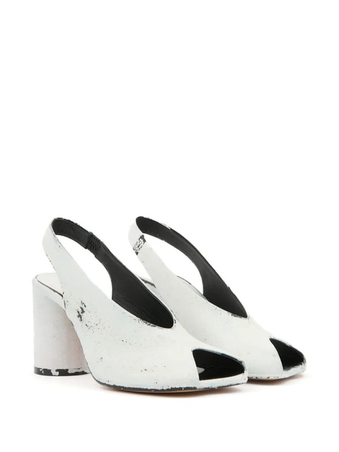 MM6 Maison Margiela painterly-print slingback sandals - White - zdjęcie produktu nr 2