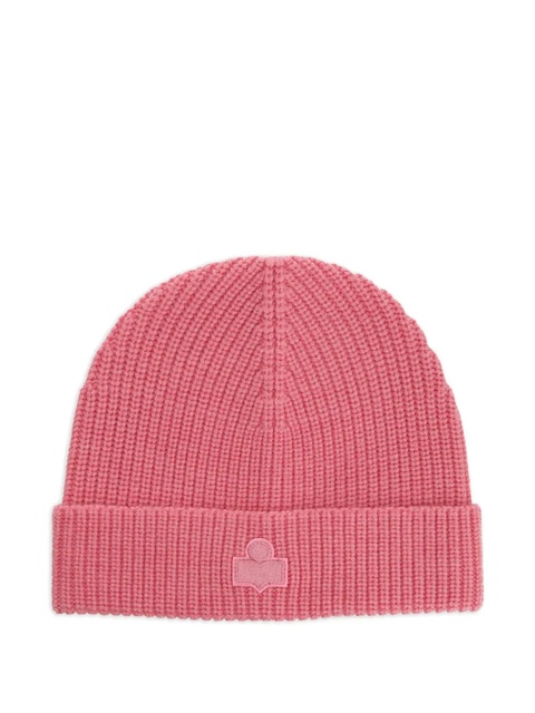ISABEL MARANT ribbed-knit logo beanie - Pink - zdjęcie produktu nr 1