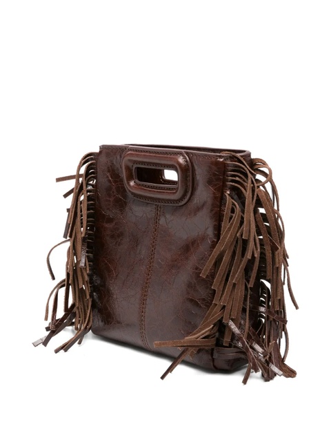Maje patent-leather fringe mini bag - Brown - zdjęcie produktu nr 2