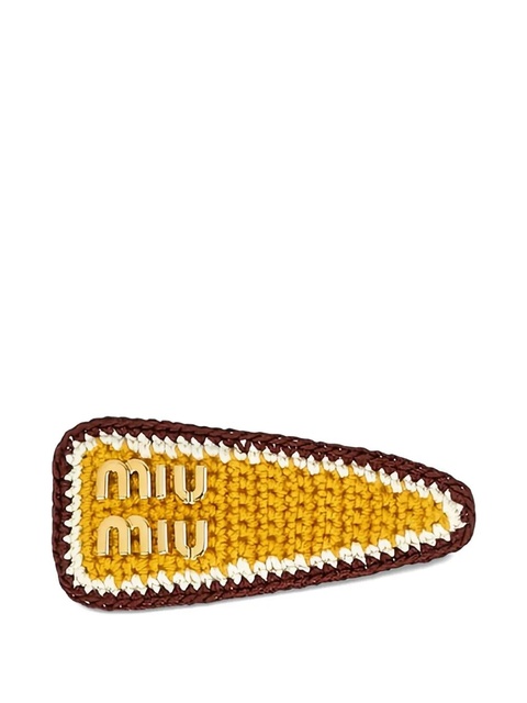 Miu Miu crochet logo hair clip - Yellow - zdjęcie produktu nr 2