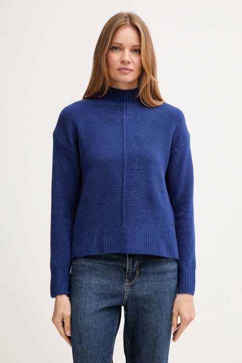 Pepe Jeans sweter z domieszką wełny damski kolor niebieski z półgolfem PL7000032 - zdjęcie produktu nr 1