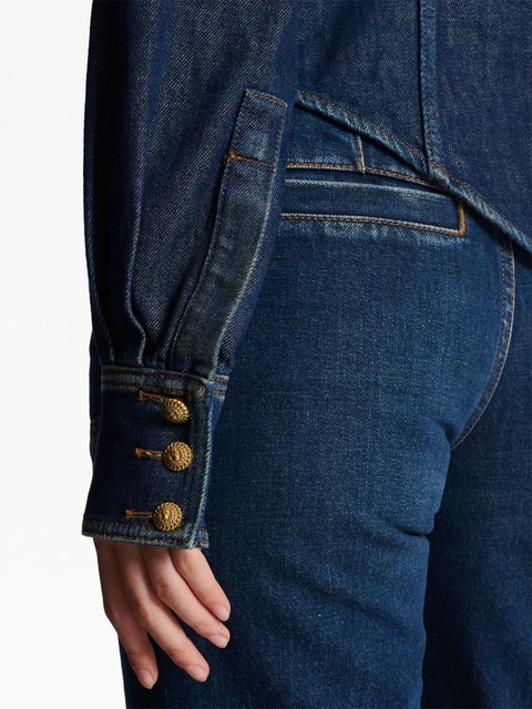 Balmain pussy-bow denim shirt - Blue - zdjęcie produktu nr 2