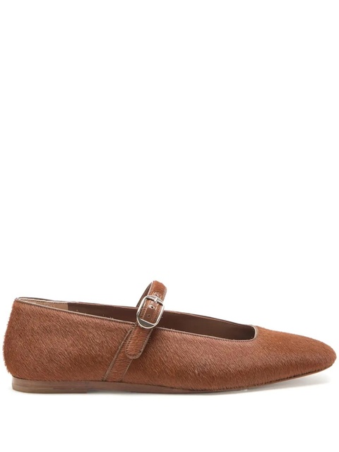 Le Monde Beryl Mary Jane pony hair buckle ballet flats - Brown - zdjęcie produktu nr 1