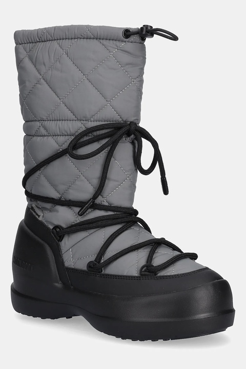Moon Boot śniegowce MB MEZZALUNA QUILTED HIGH BOOT WP kolor szary 80D2500080 H006 - zdjęcie produktu nr 1