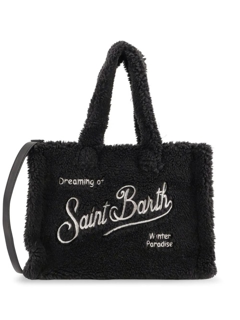 MC2 Saint Barth Colette teddy-embroidered shoulder bag - Black - zdjęcie produktu nr 1