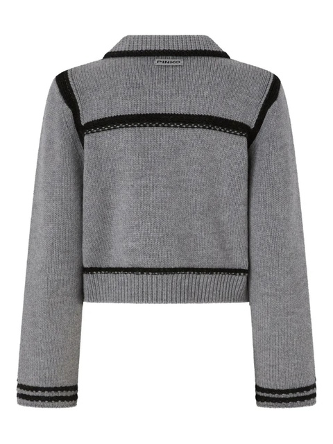 PINKO wool buttoned cardigan - Grey - zdjęcie produktu nr 1