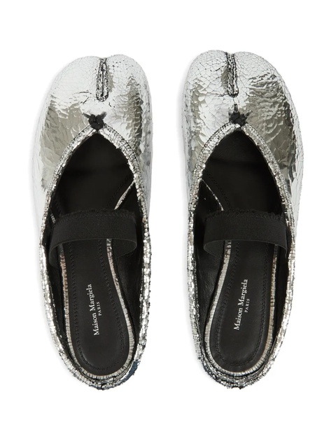 Maison Margiela Tabi leather slip-on mules - Silver - zdjęcie produktu nr 1