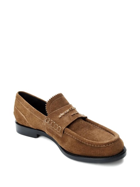 Alexander Wang logo-plaque suede loafers - Brown - zdjęcie produktu nr 2