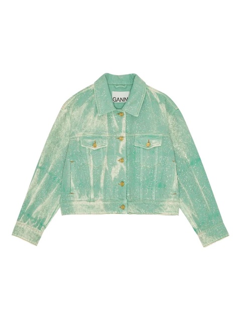 GANNI crystal-embellished jacket - Green - zdjęcie produktu nr 1