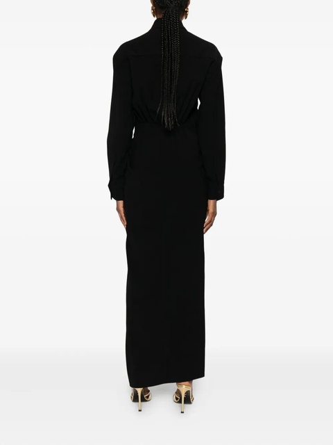 Eleh buttoned draped dress - Black - zdjęcie produktu nr 2