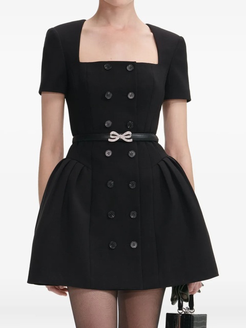 Self-Portrait double-breasted short-sleeves mini dress - Black - zdjęcie produktu nr 1