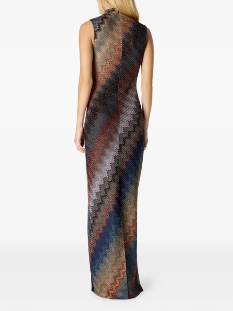 Missoni zigzag-pattern high-neck maxi dress - Multicolour - zdjęcie produktu nr 1