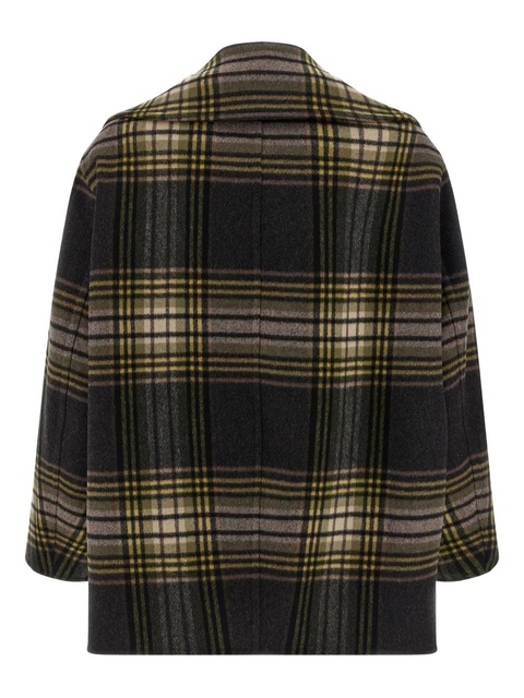 Saint Laurent double-breasted tartan-check coat - Black - zdjęcie produktu nr 2