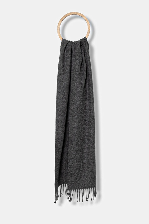 Weekend Max Mara szalik wełniany SCOGLIO damski kolor szary gładki 2525546105600 - zdjęcie produktu nr 1
