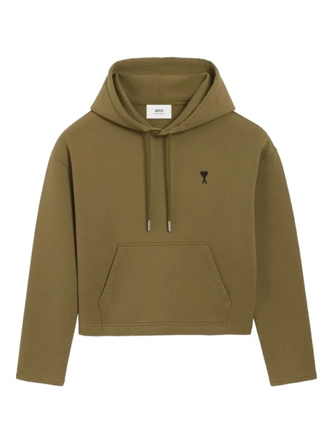 AMI Paris logo-embroidered hoodie - Green - zdjęcie produktu nr 1
