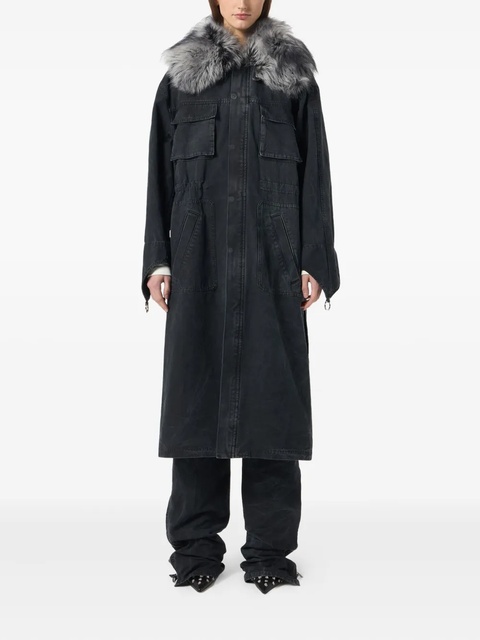 Blumarine fur-trimmed parka - Black - zdjęcie produktu nr 1