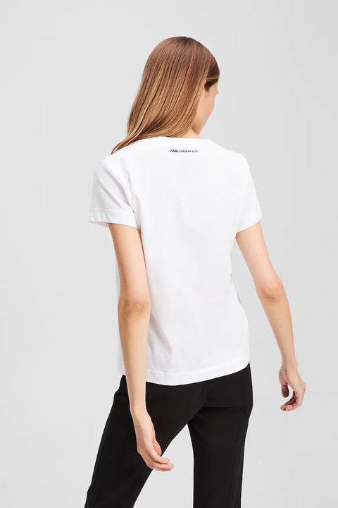 Karl Lagerfeld t-shirt bawełniany damski kolor biały A3W17104 - zdjęcie produktu nr 2