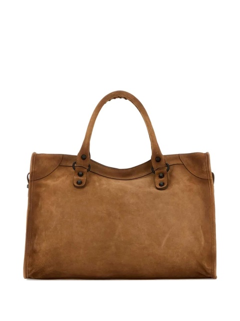 Balenciaga Le City suede tote bag - Brown - zdjęcie produktu nr 1